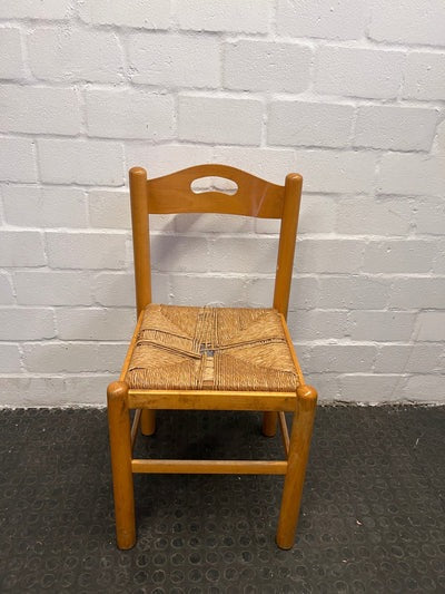 Wooden Dining Chair with Woven Seat
